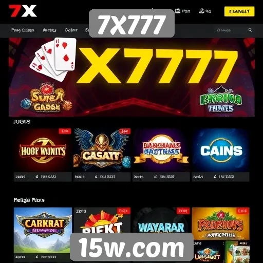 Exploração das ofertas de jogos no site 7X777